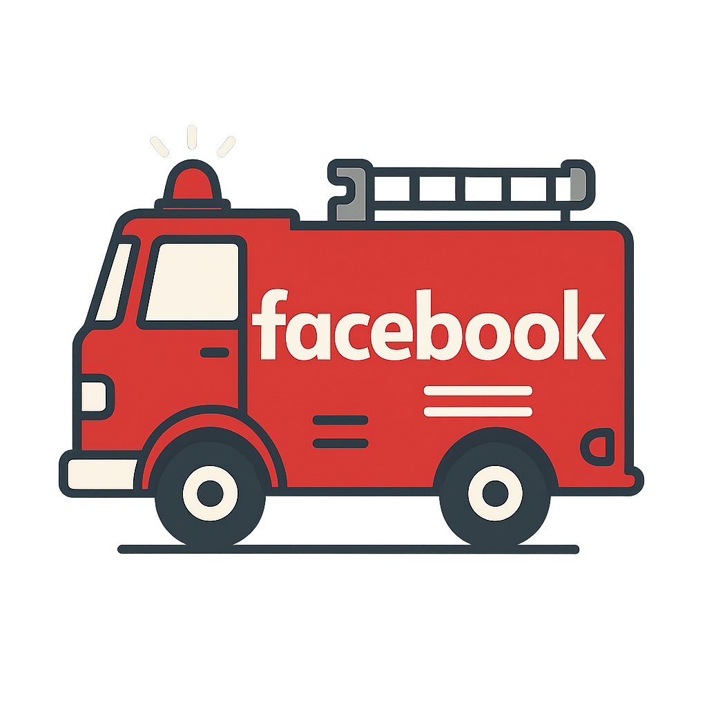 Feuerwehr Auto mit Aufschrift Facebook